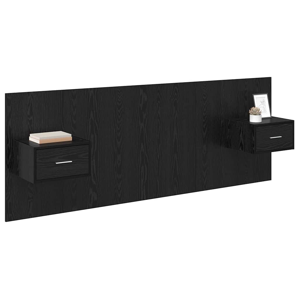 Tête de lit avec armoire 3 pcs Chêne noir Bois d'ingénierie - XIOS