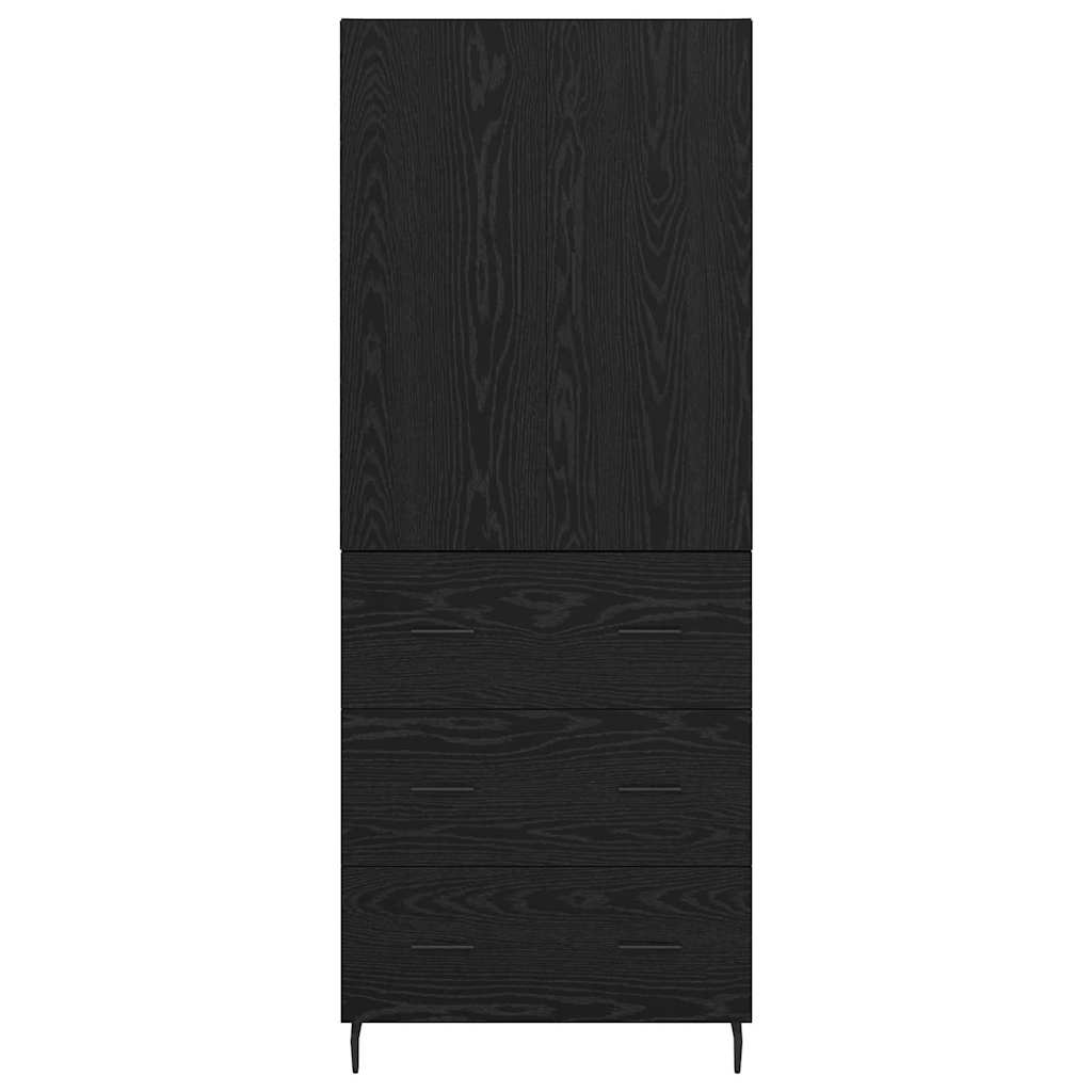 Haut Armoire Montage mural 2 pcs Chêne noir 69,5 x 34 x 180 cm - XIOS