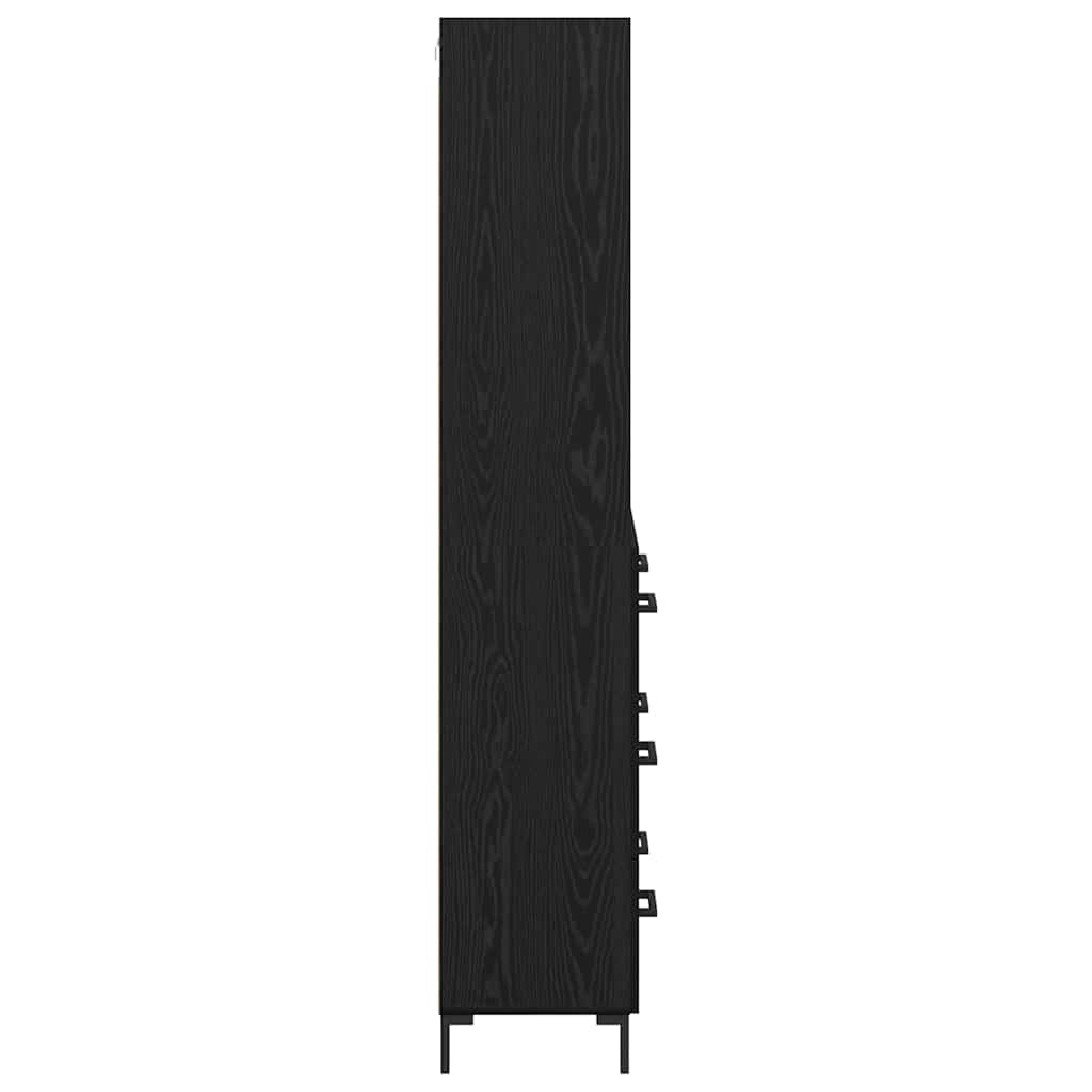 Haut Armoire Montage mural 2 pcs Chêne noir Bois d'ingénierie - XIOS