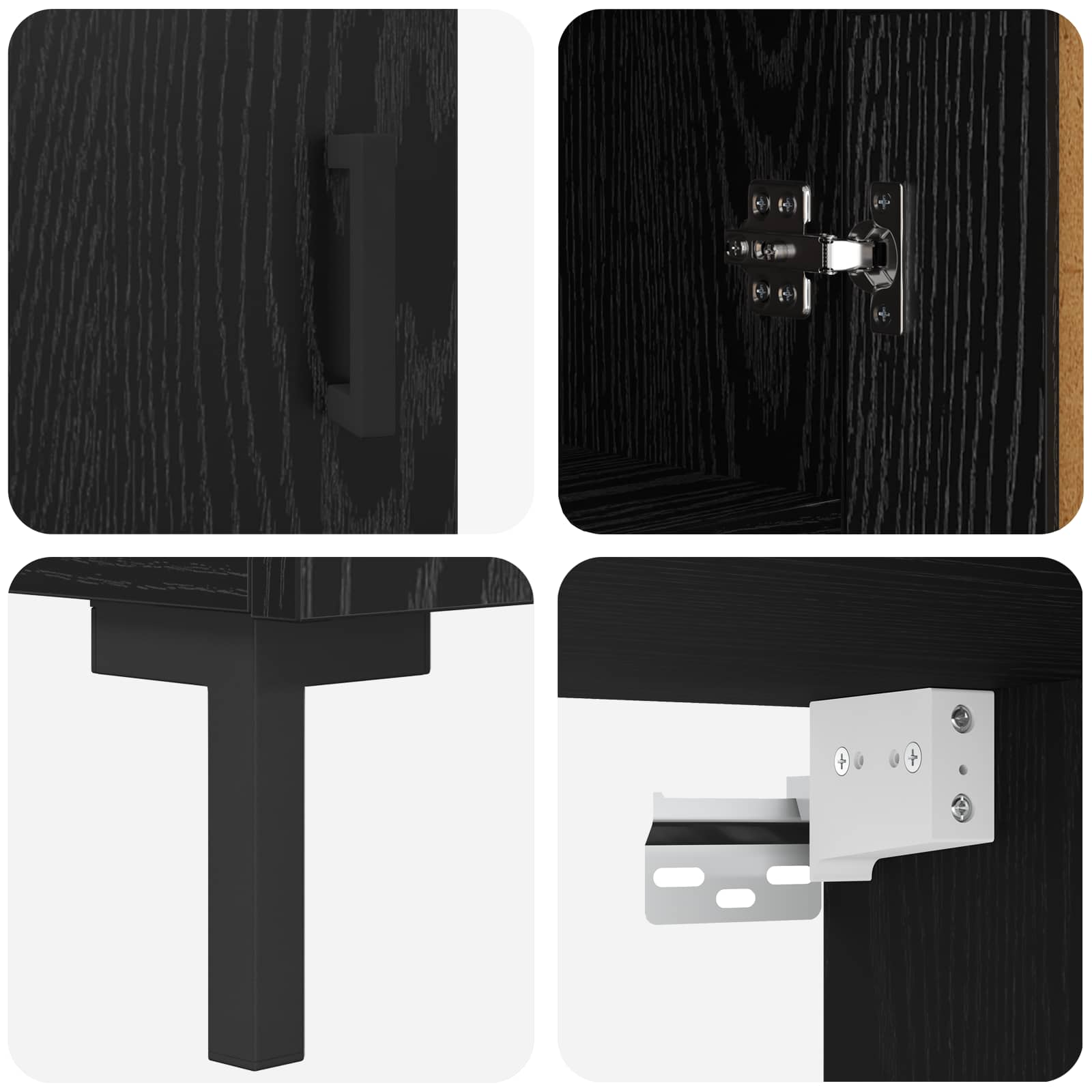 Haut Armoire Chêne noir 69,5 x 34 x 180 cm Bois d'ingénierie - XIOS