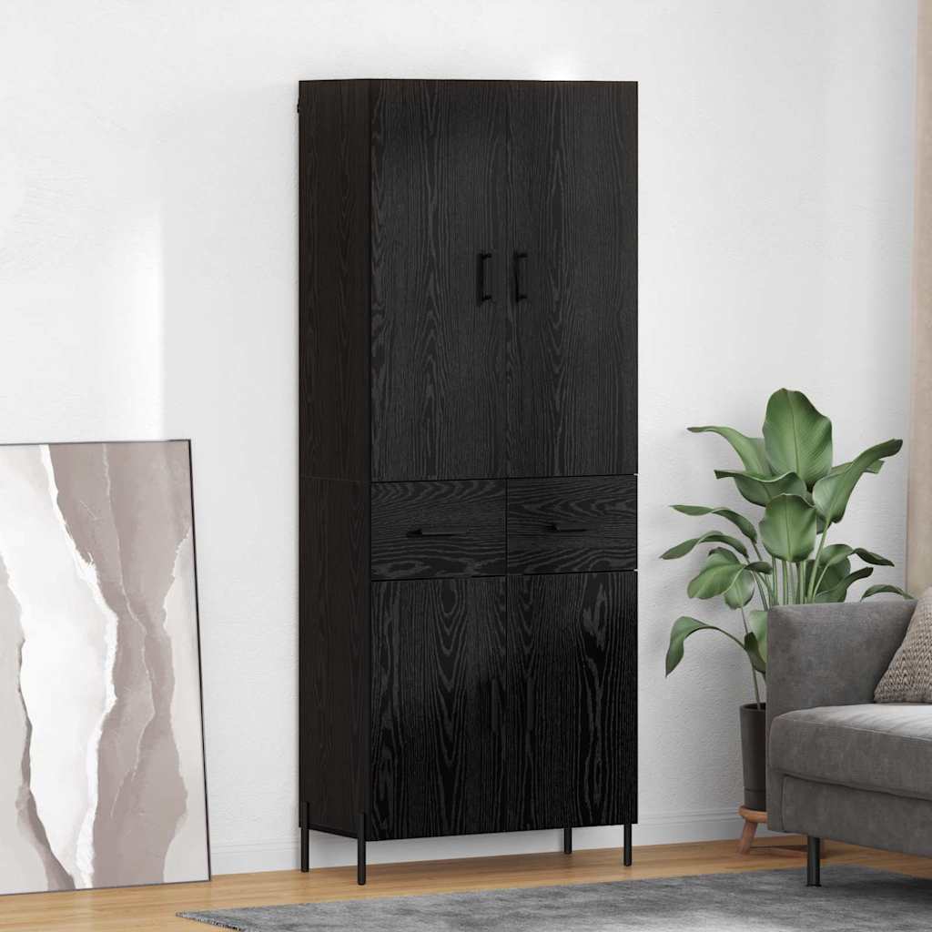 Haut Armoire Chêne noir 69,5 x 34 x 180 cm Bois d'ingénierie