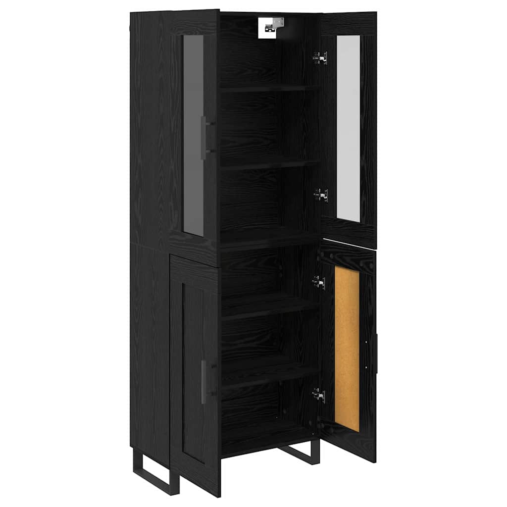 Haut Armoire 2 pc Chêne noir 69,5 x 34 x 180 cm
