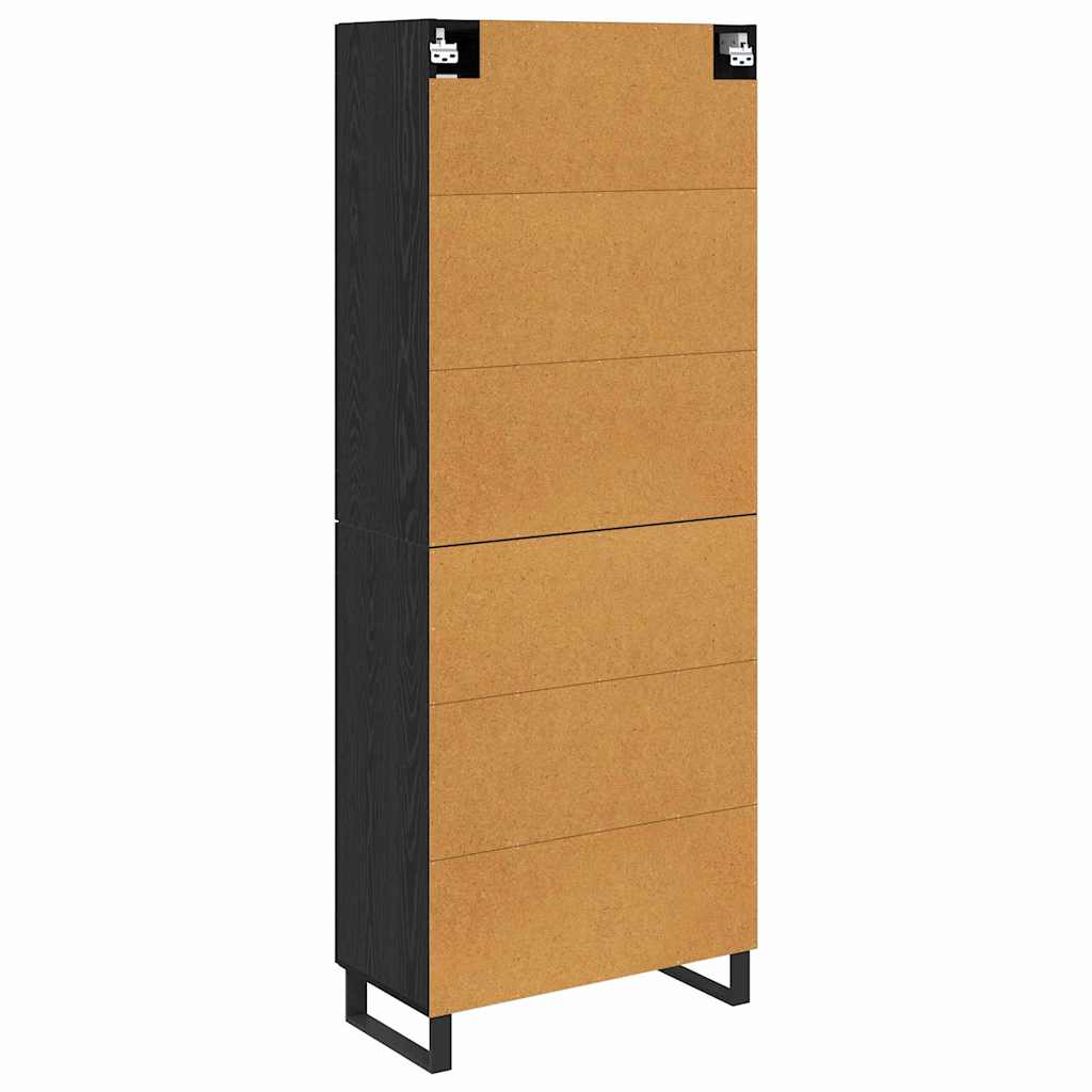 Haut Armoire 2 pc Chêne noir 69,5 x 34 x 180 cm