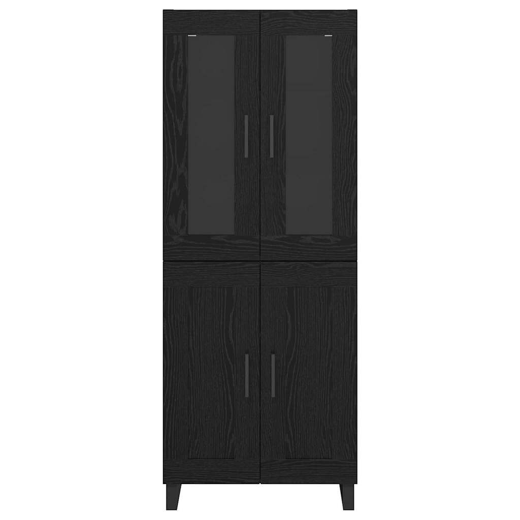 Haut Armoire 2 pc Chêne noir 69,5 x 34 x 180 cm