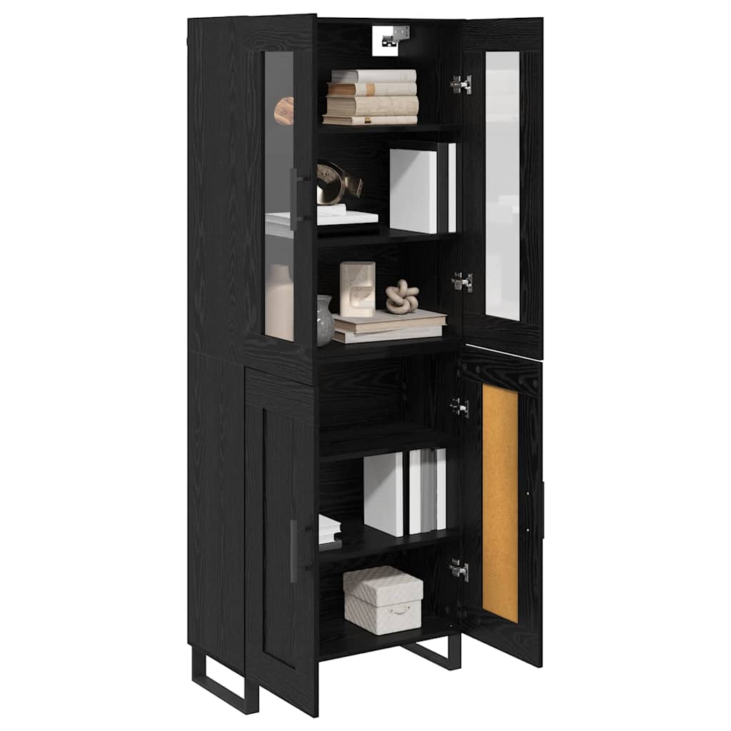 Haut Armoire 2 pc Chêne noir 69,5 x 34 x 180 cm