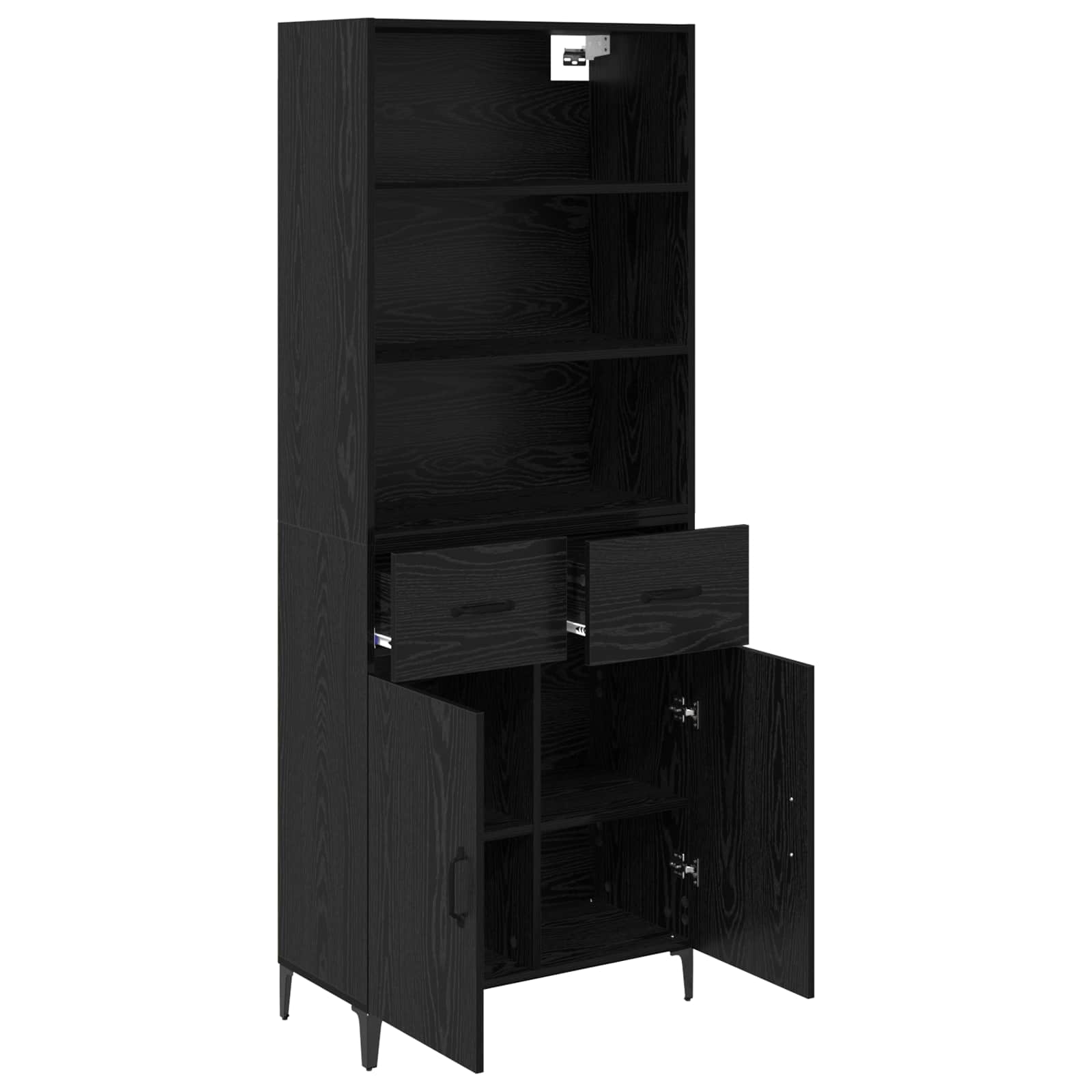 Haut Armoire Chêne noir 69,5 x 34 x 180 cm Bois d'ingénierie - XIOS