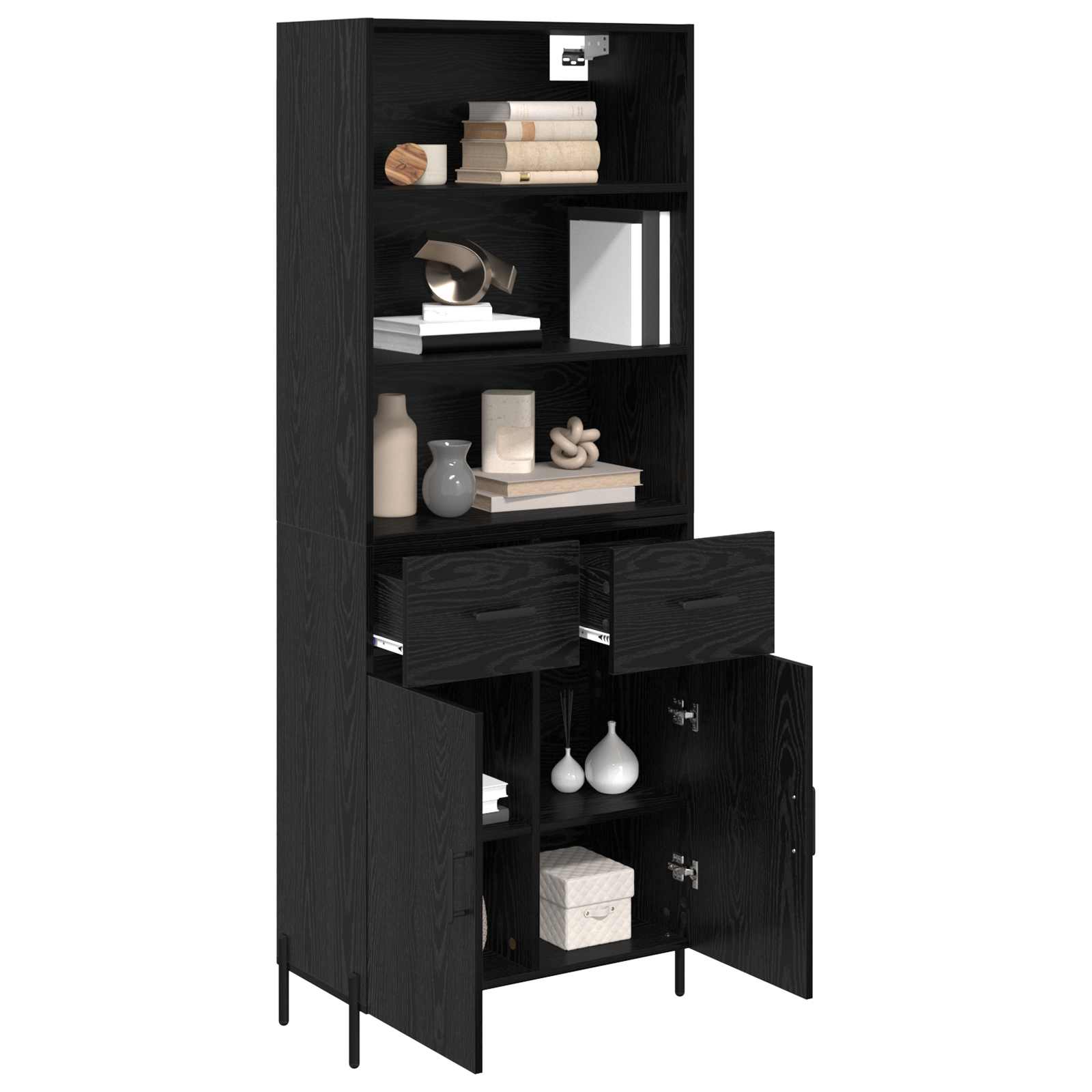 Haut Armoire Chêne noir 69,5 x 34 x 180 cm Bois d'ingénierie - XIOS