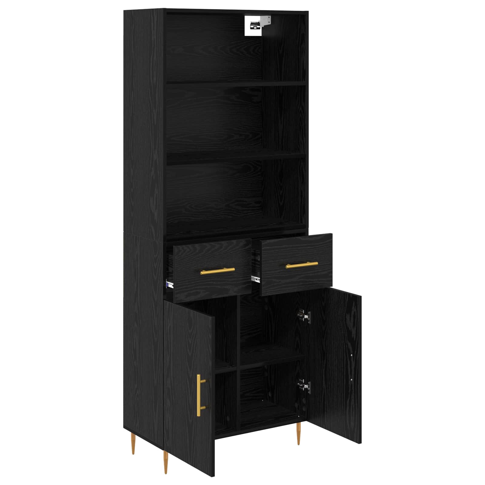 Haut Armoire Chêne noir 69,5 x 34 x 180 cm Bois d'ingénierie - XIOS