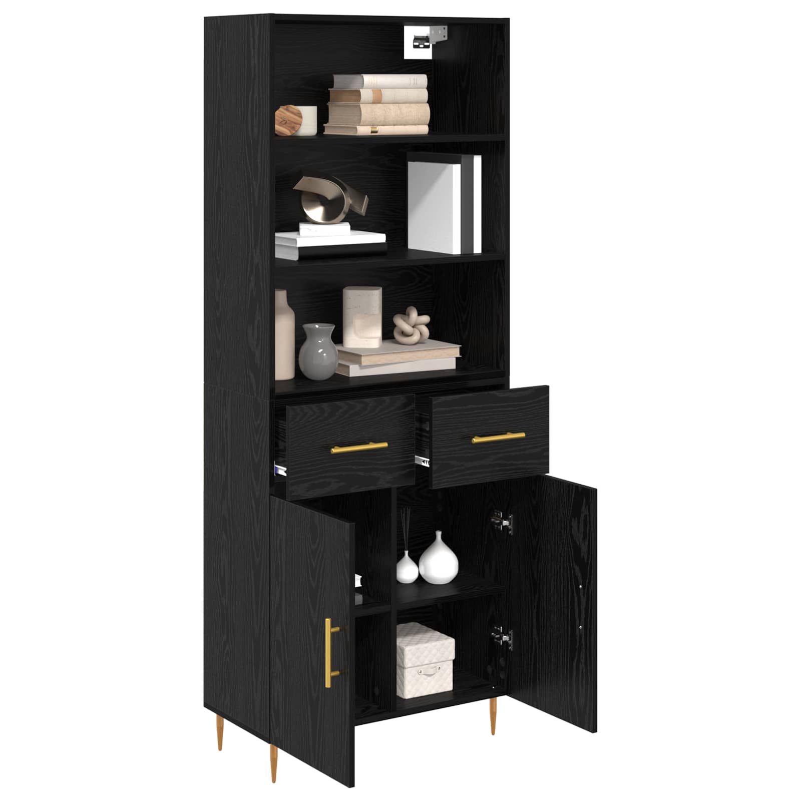 Haut Armoire Chêne noir 69,5 x 34 x 180 cm Bois d'ingénierie - XIOS