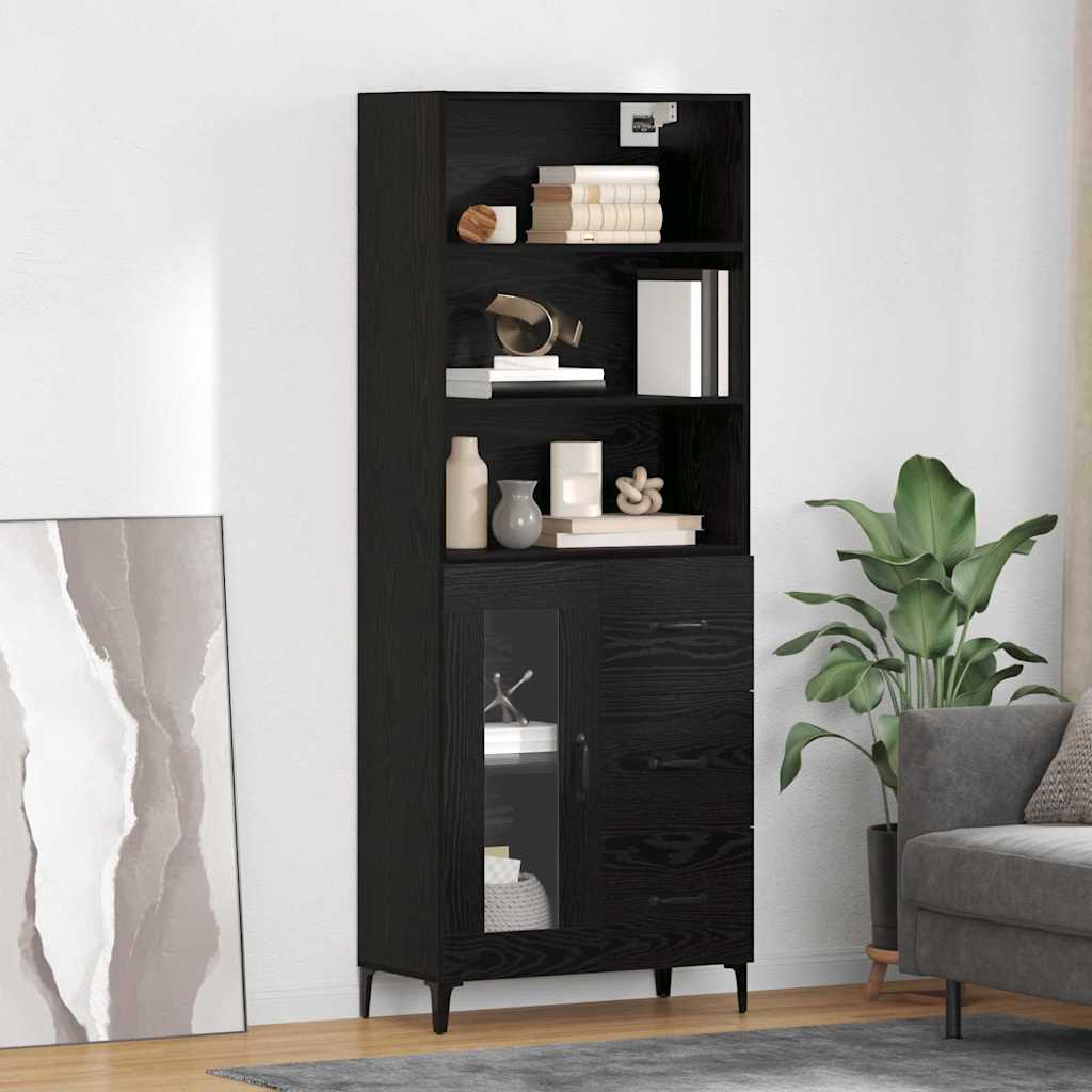 Haut Armoire Chêne noir 69,5 x 34 x 180 cm Bois d'ingénierie