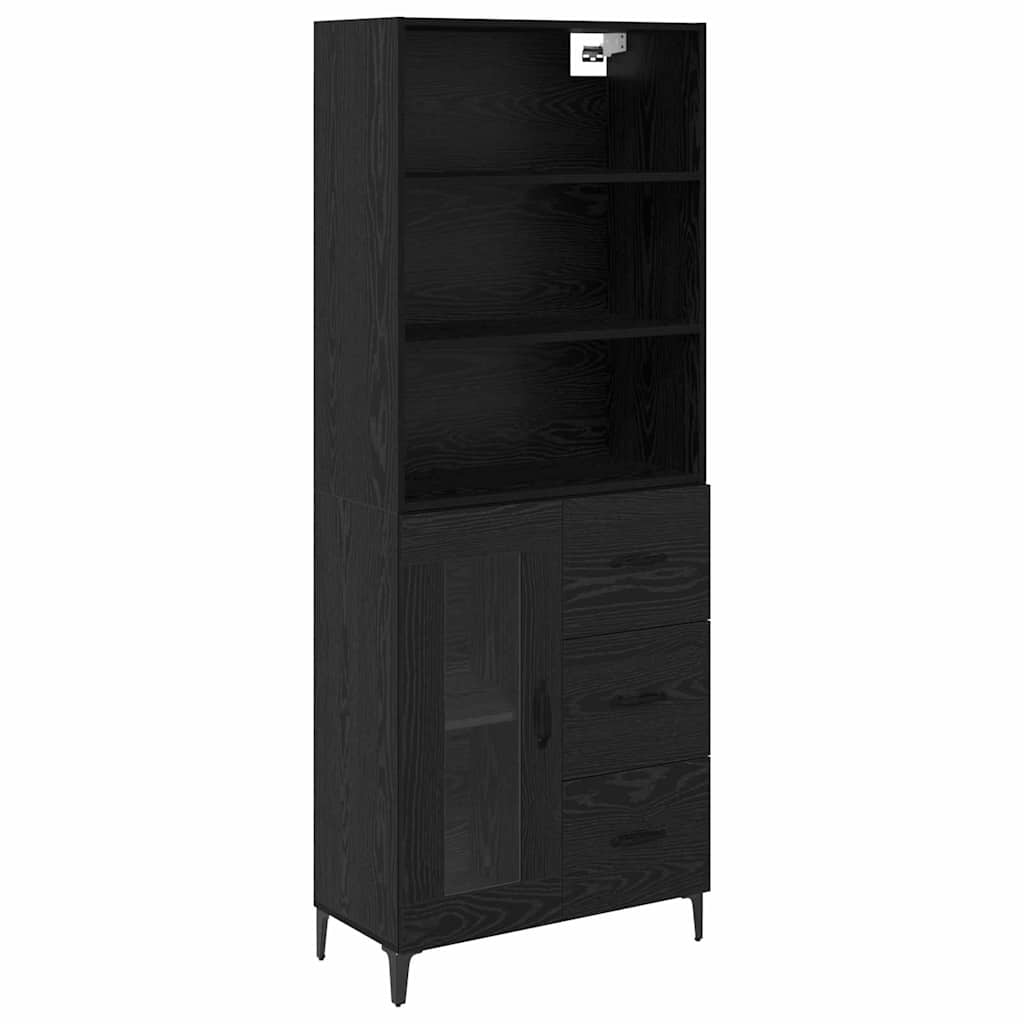 Haut Armoire Chêne noir 69,5 x 34 x 180 cm Bois d'ingénierie