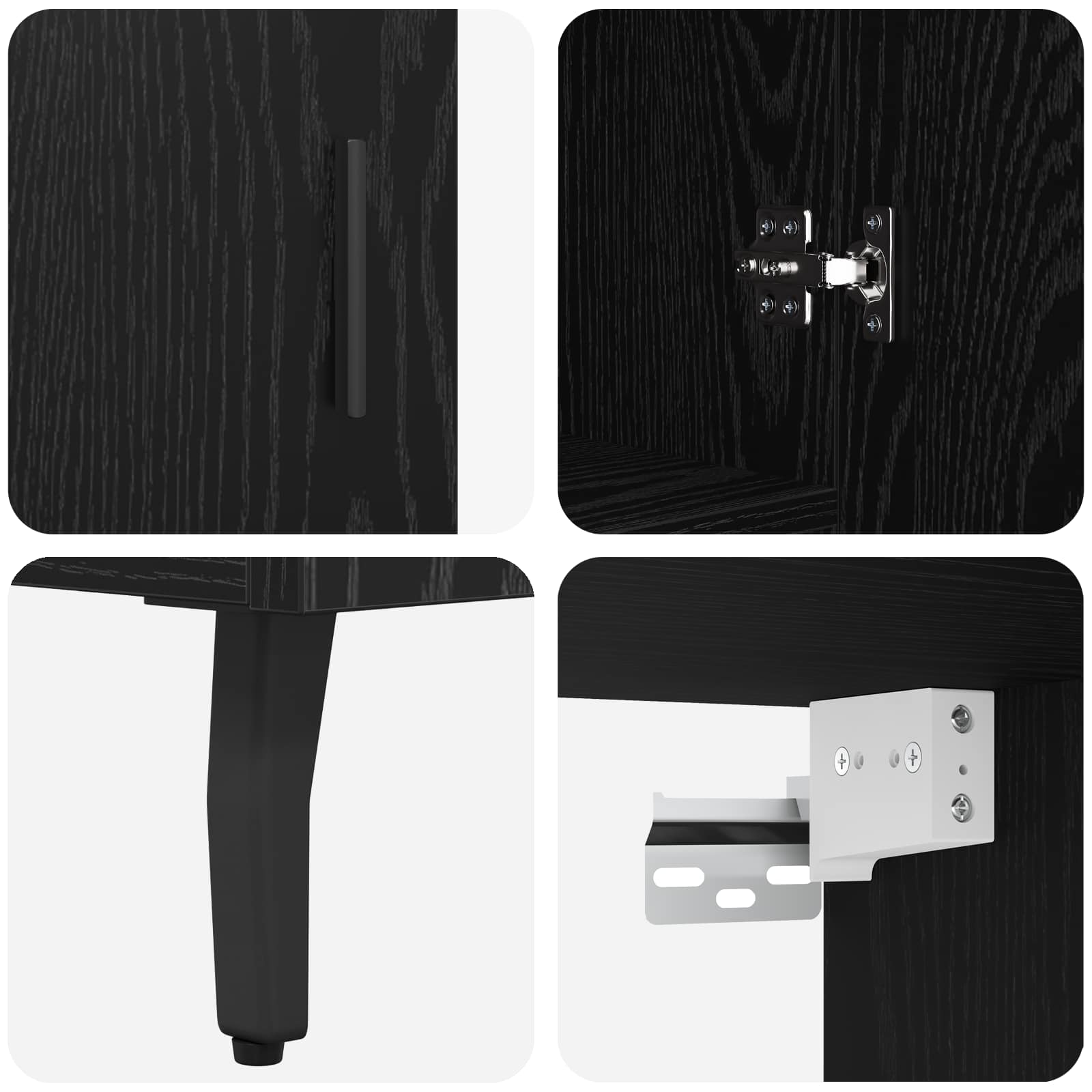 Haut Armoire 2 pc Chêne noir 69,5 x 34 x 180 cm