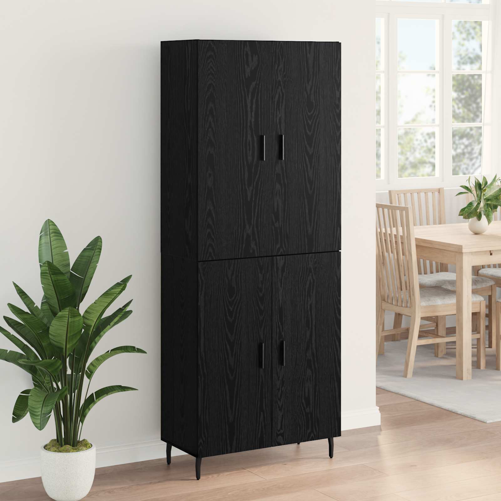 Haut Armoire 2 pc Chêne noir 69,5 x 34 x 180 cm
