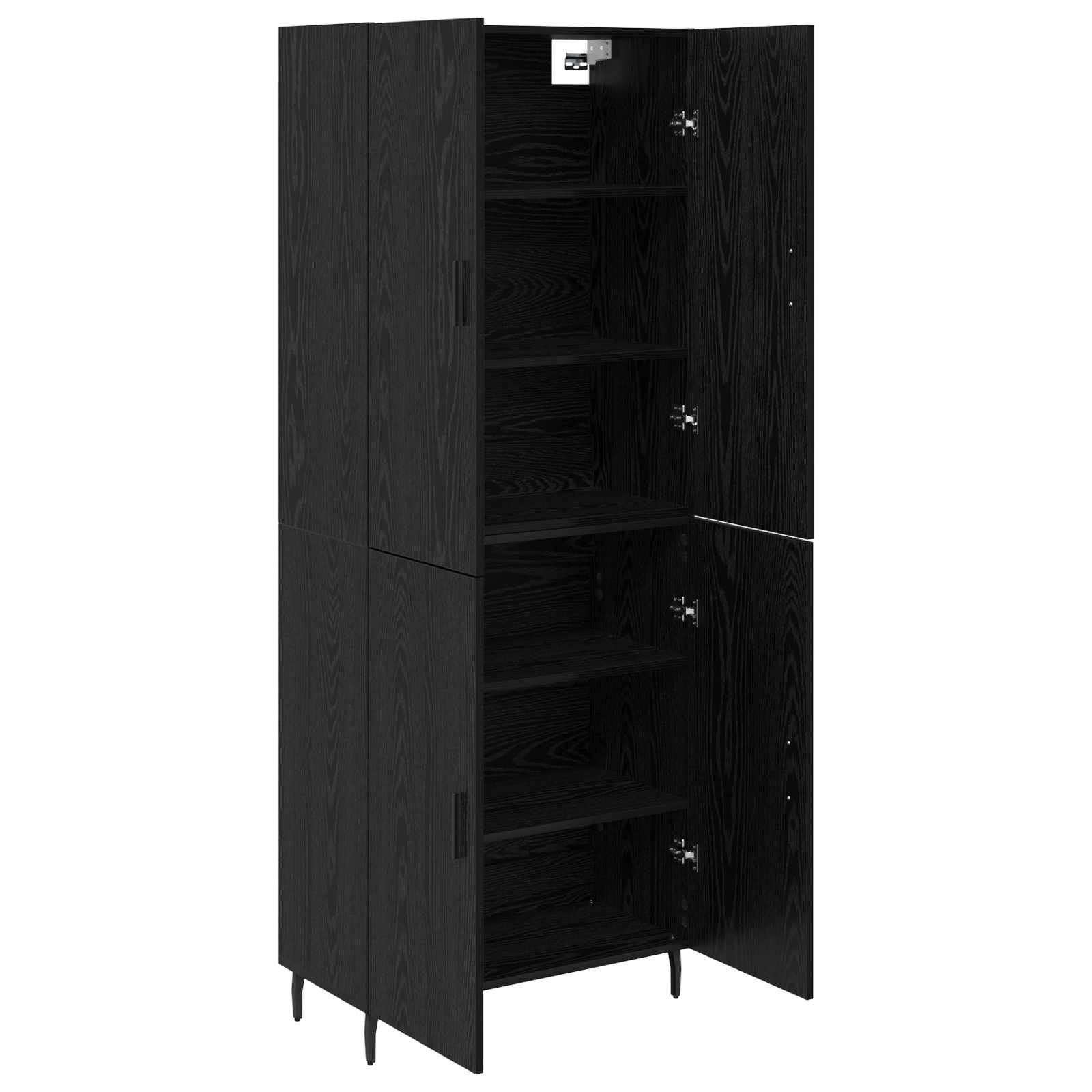 Haut Armoire 2 pc Chêne noir 69,5 x 34 x 180 cm