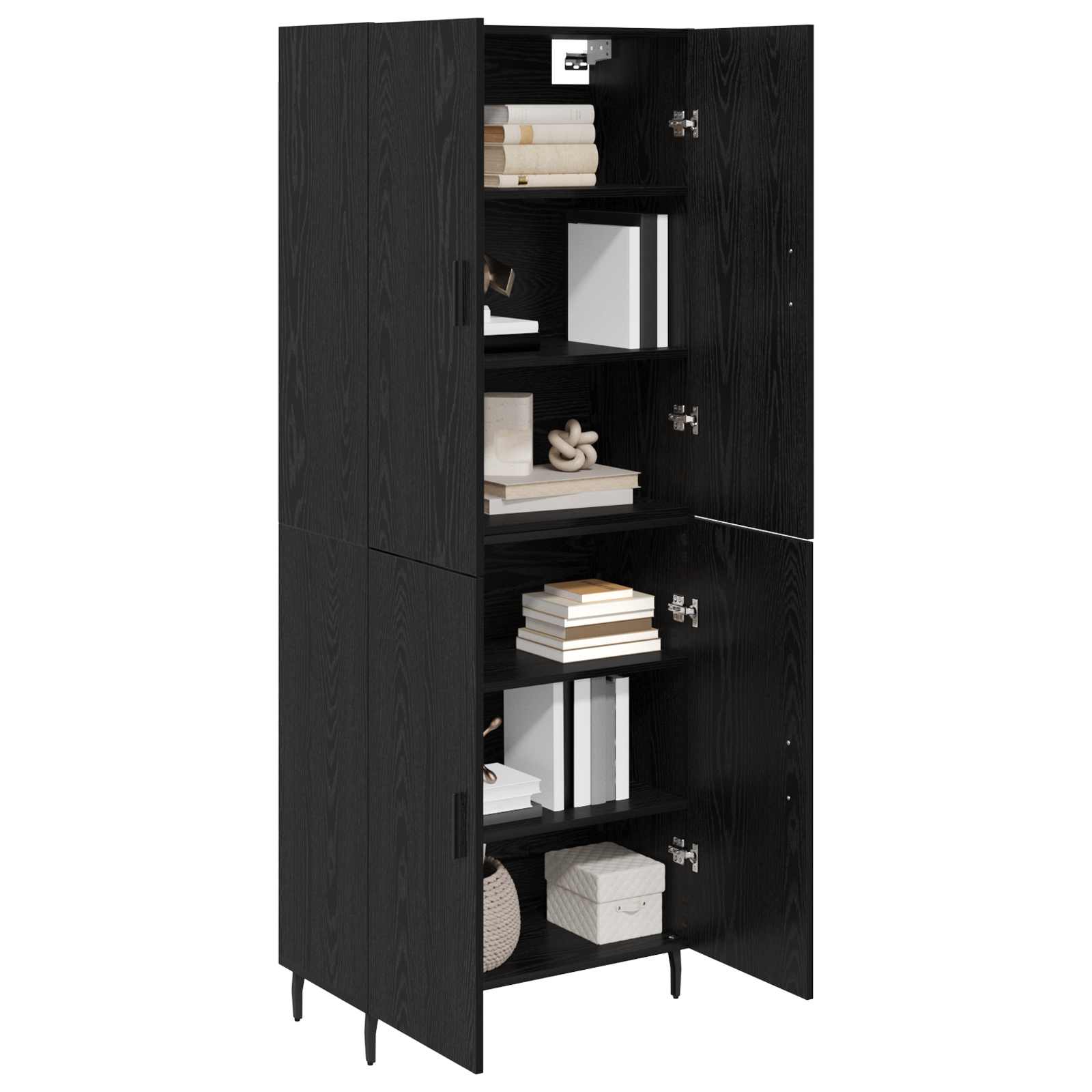 Haut Armoire 2 pc Chêne noir 69,5 x 34 x 180 cm