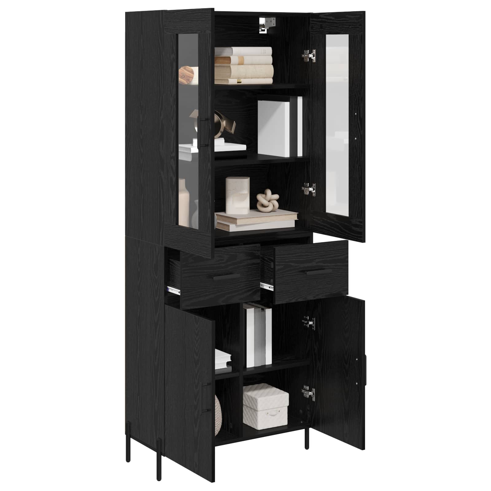 Haut Armoire Chêne noir 69,5 x 34 x 180 cm Bois d'ingénierie - XIOS