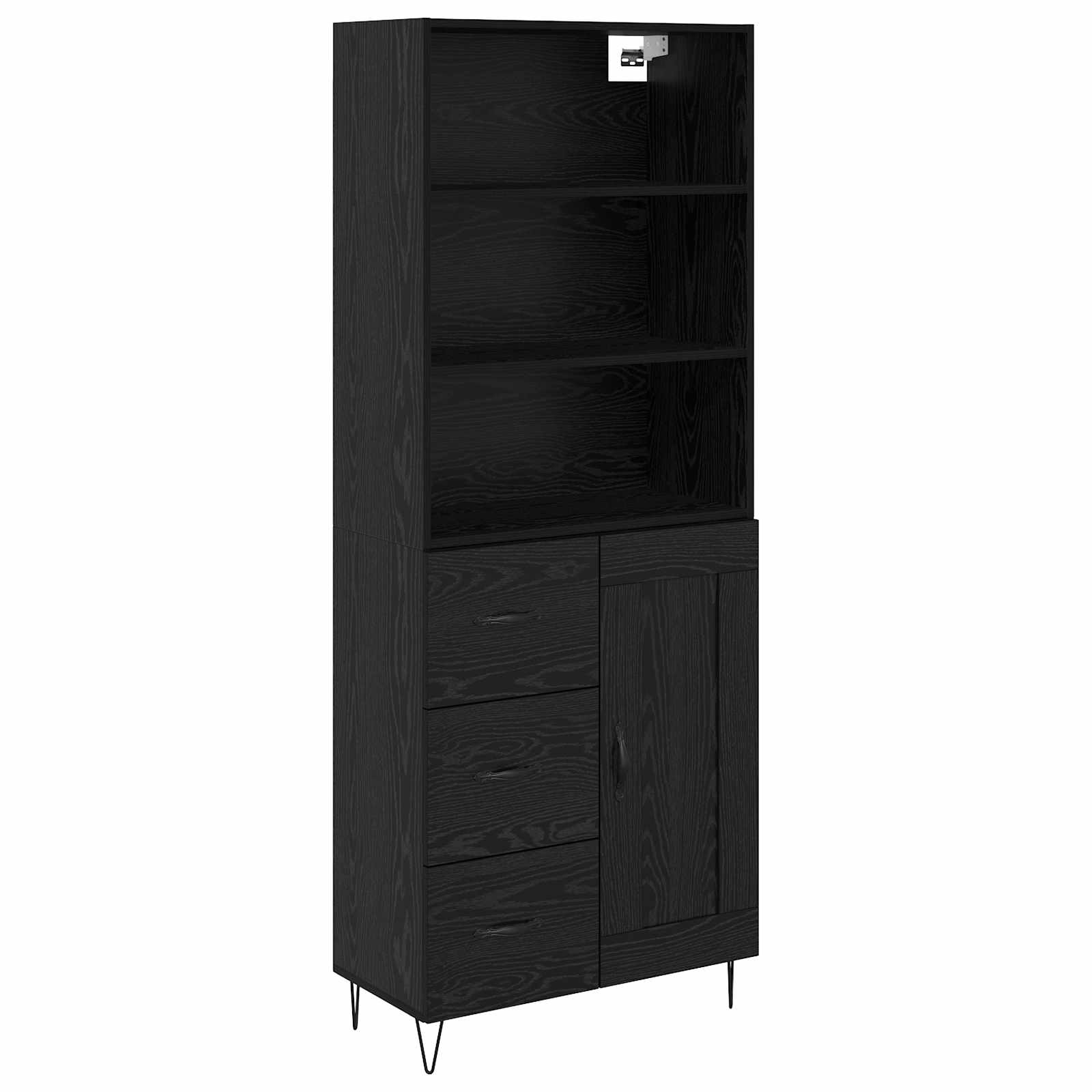 Haut Armoire 2 pc Chêne noir 69,5 x 34 x 180 cm