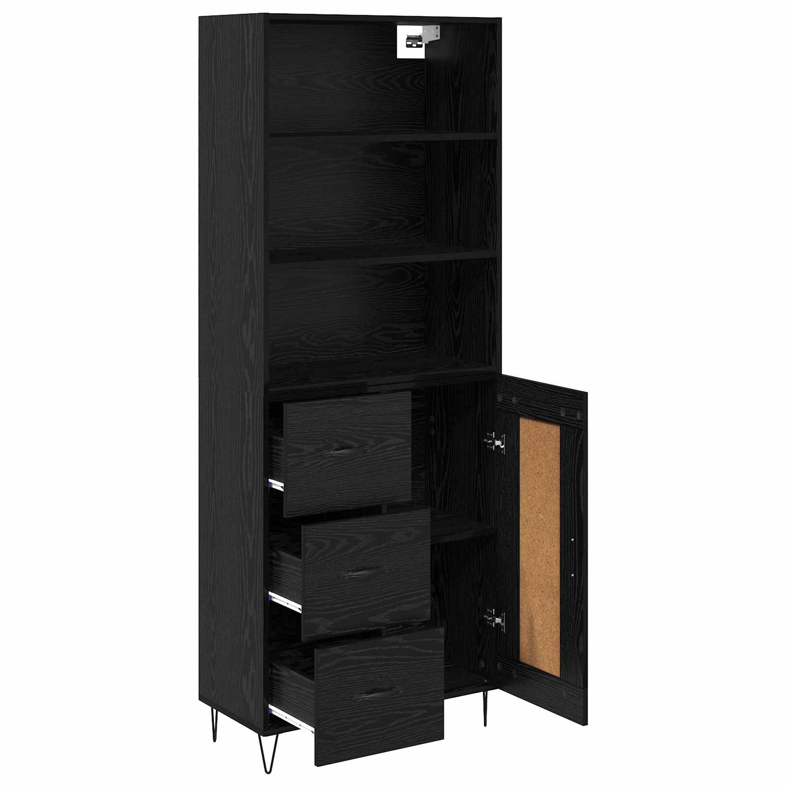 Haut Armoire 2 pc Chêne noir 69,5 x 34 x 180 cm