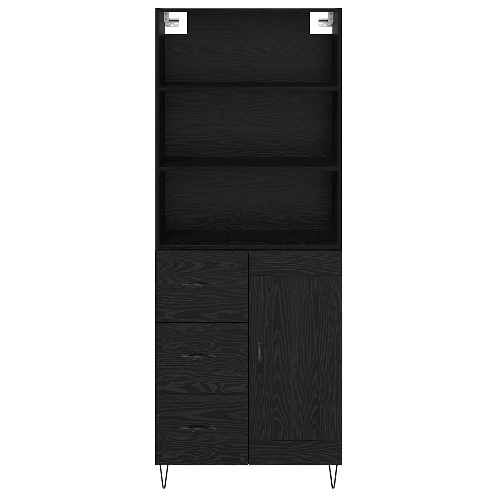 Haut Armoire 2 pc Chêne noir 69,5 x 34 x 180 cm