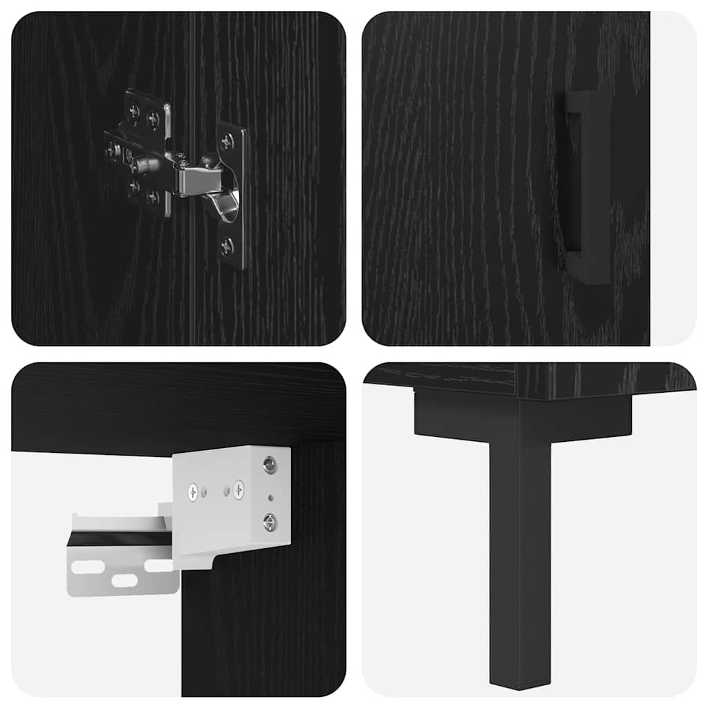 Haut Armoire 2 pcs Chêne noir Bois d'ingénierie - XIOS