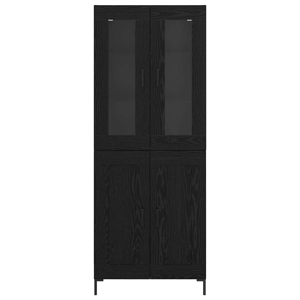 Haut Armoire 2 pcs Chêne noir Bois d'ingénierie - XIOS