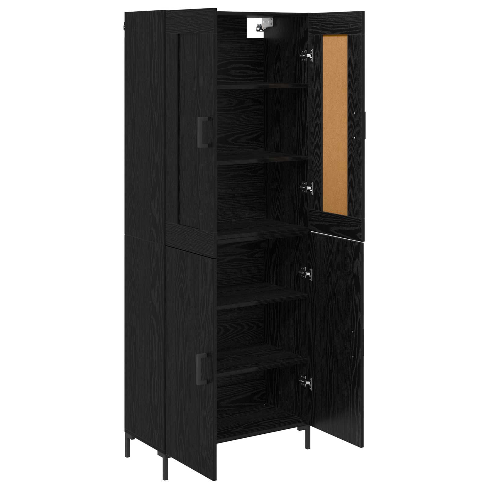 Haut Armoire 2 pc Chêne noir 69,5 x 34 x 180 cm