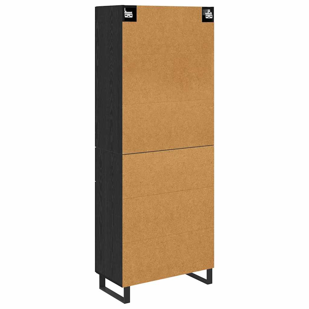 Haut Armoire Montage mural 2 pcs Chêne noir Bois d'ingénierie - XIOS