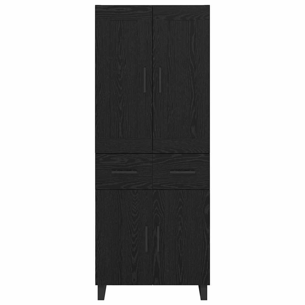 Haut Armoire Montage mural 2 pcs Chêne noir Bois d'ingénierie - XIOS