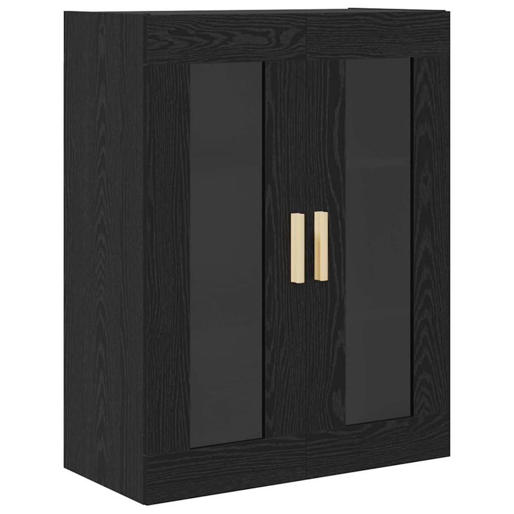 Haut Armoire Montage mural 2 pcs Chêne noir Bois d'ingénierie - XIOS