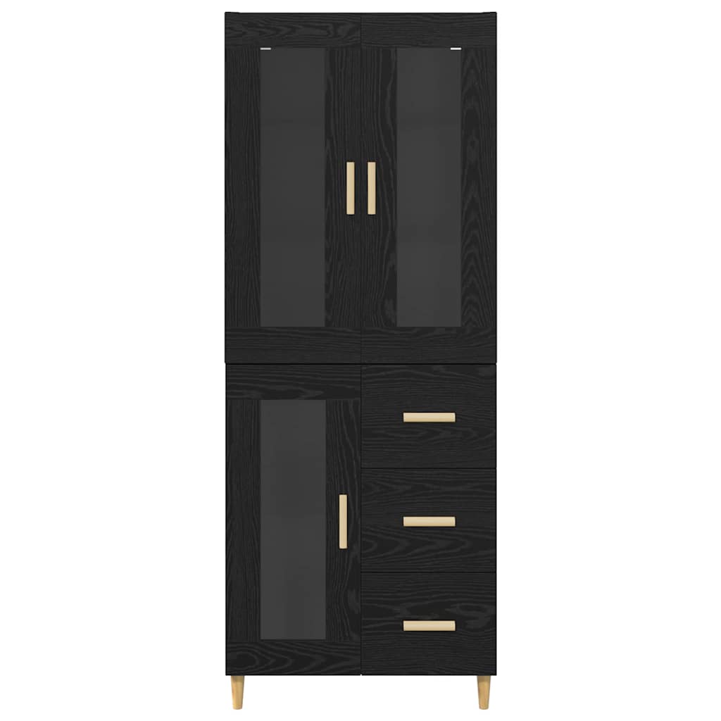 Haut Armoire Montage mural 2 pcs Chêne noir Bois d'ingénierie - XIOS
