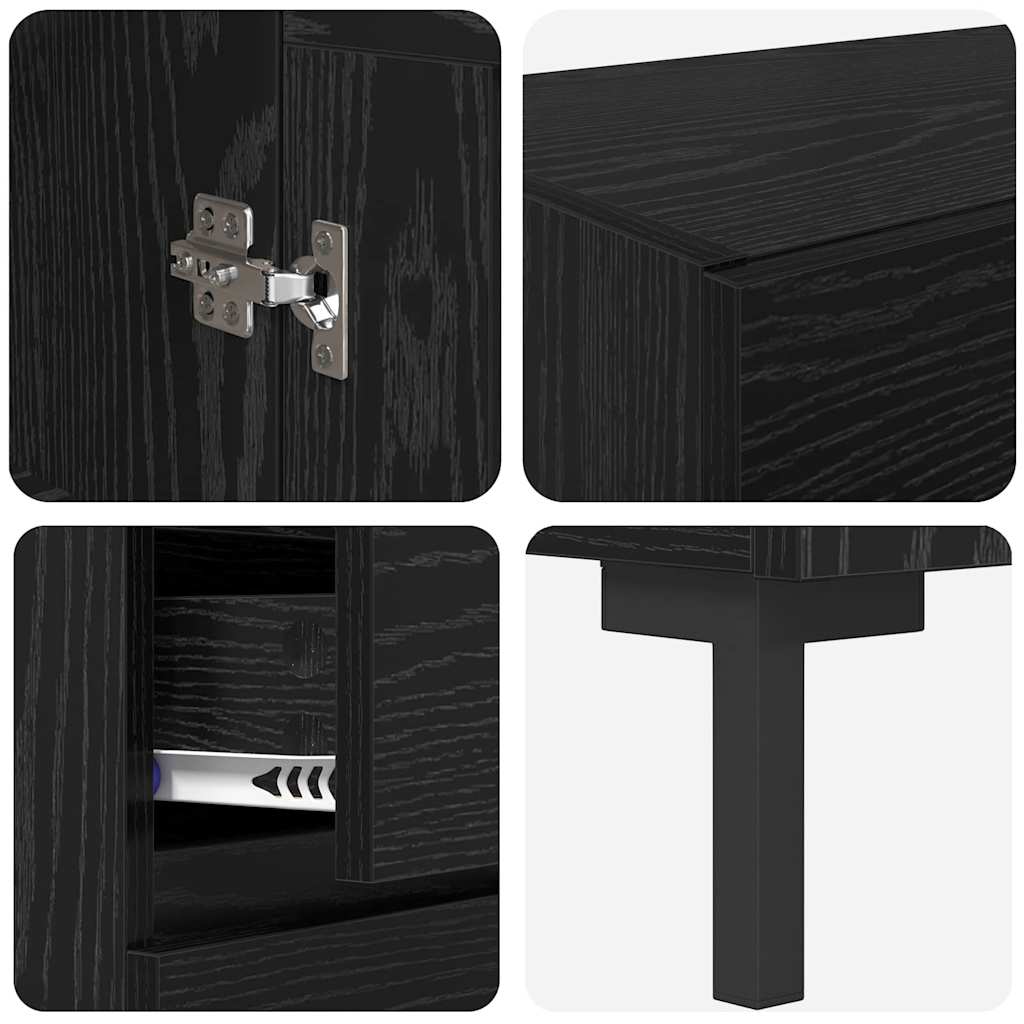 Haut Armoire 2 pc Chêne noir 69,5 x 34 x 180 cm
