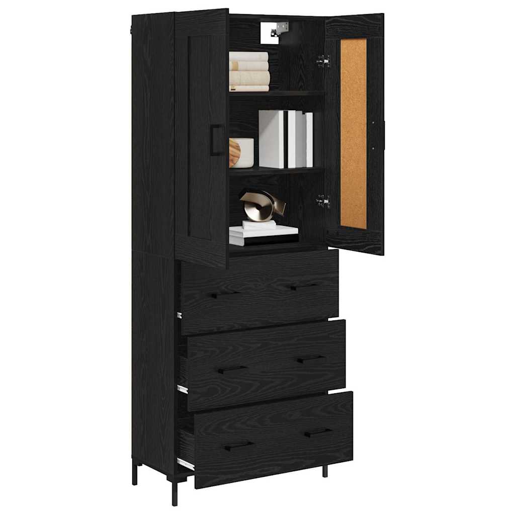 Haut Armoire 2 pc Chêne noir 69,5 x 34 x 180 cm