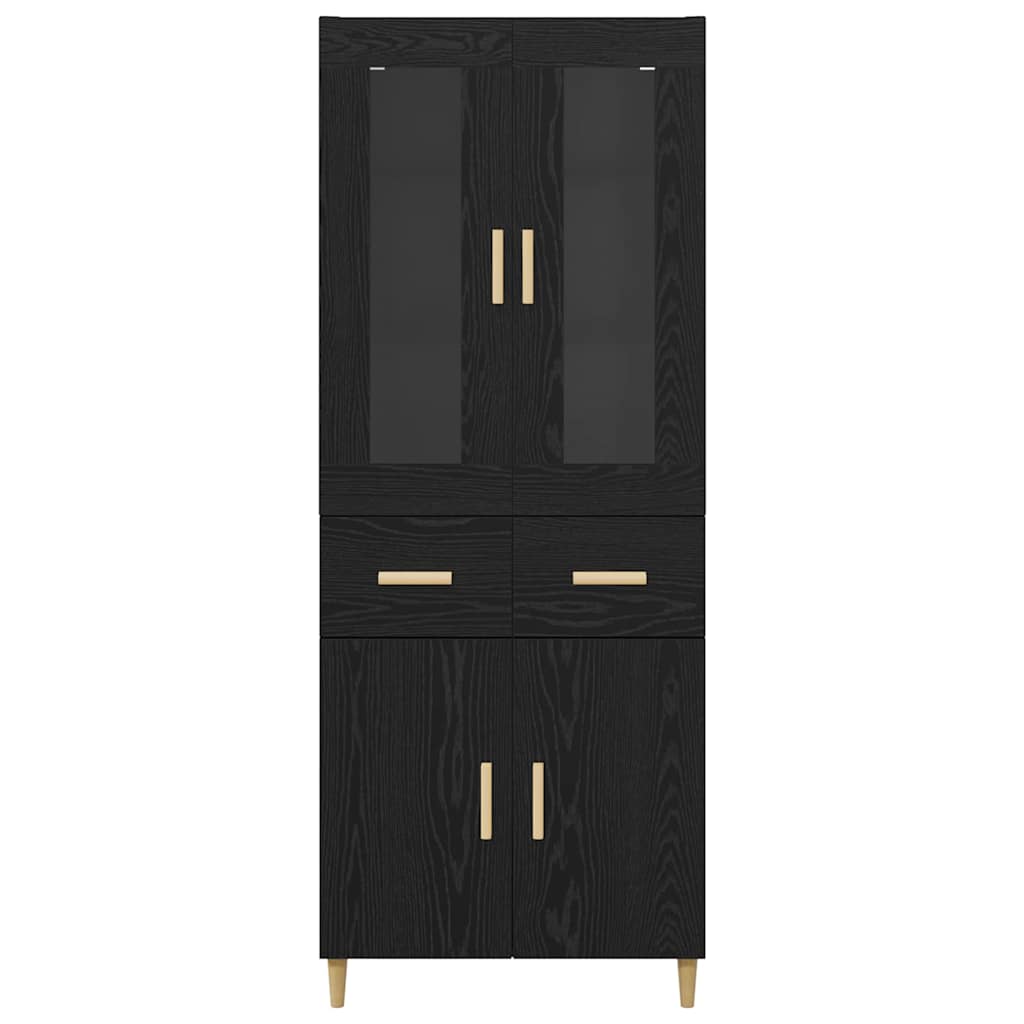 Haut Armoire Montage mural 2 pcs Chêne noir Bois d'ingénierie - XIOS