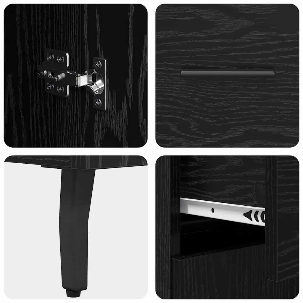 Haut Armoire avec tiroir Chêne noir 69,5 x 34 x 180 cm - XIOS