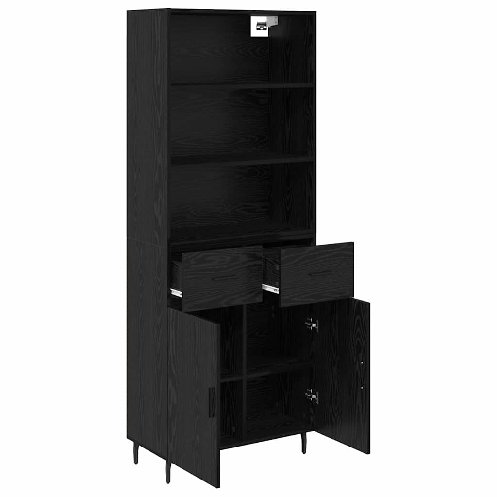Haut Armoire avec tiroir Chêne noir 69,5 x 34 x 180 cm - XIOS