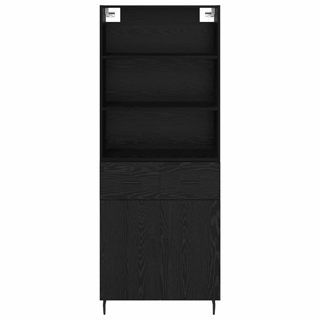 Haut Armoire Montage mural 2 pcs Chêne noir 69,5 x 34 x 180 cm - XIOS