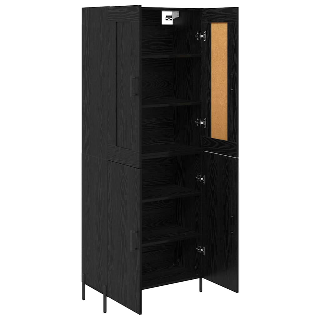 Haut Armoire 2 pc Chêne noir 69,5 x 34 x 180 cm