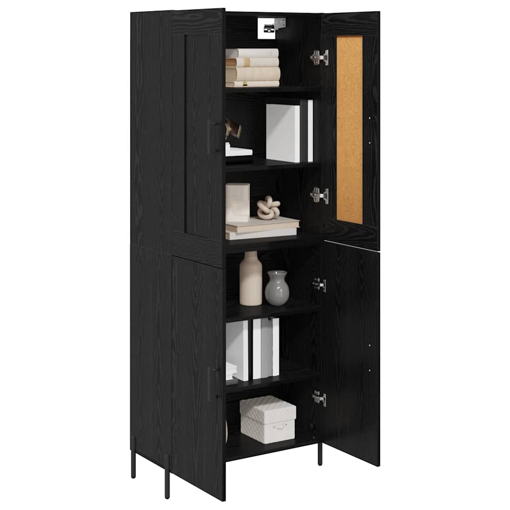 Haut Armoire Montage mural 2 pcs Chêne noir 69,5 x 34 x 180 cm - XIOS