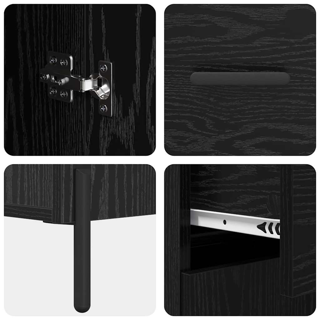 Haut Armoire 2 pc Chêne noir 69,5 x 34 x 180 cm