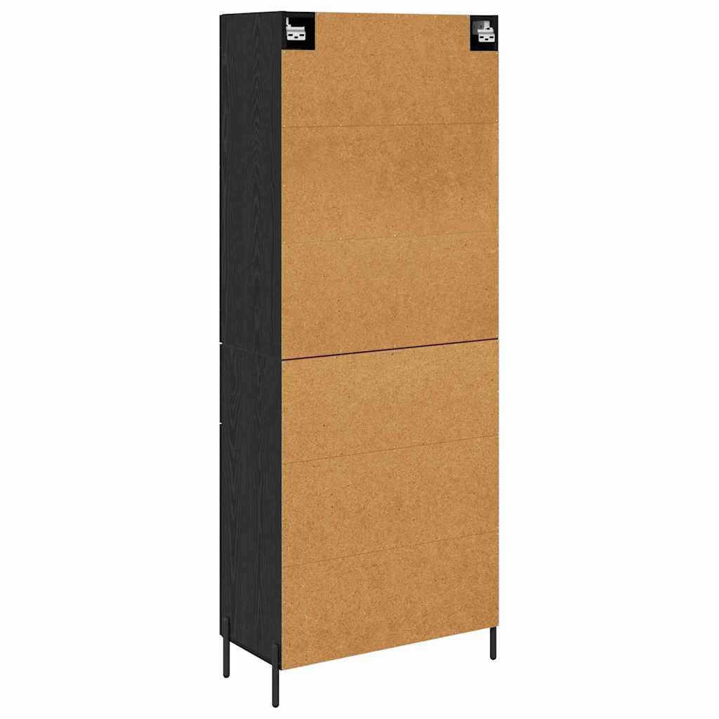 Haut Armoire 2 pc Chêne noir 69,5 x 34 x 180 cm