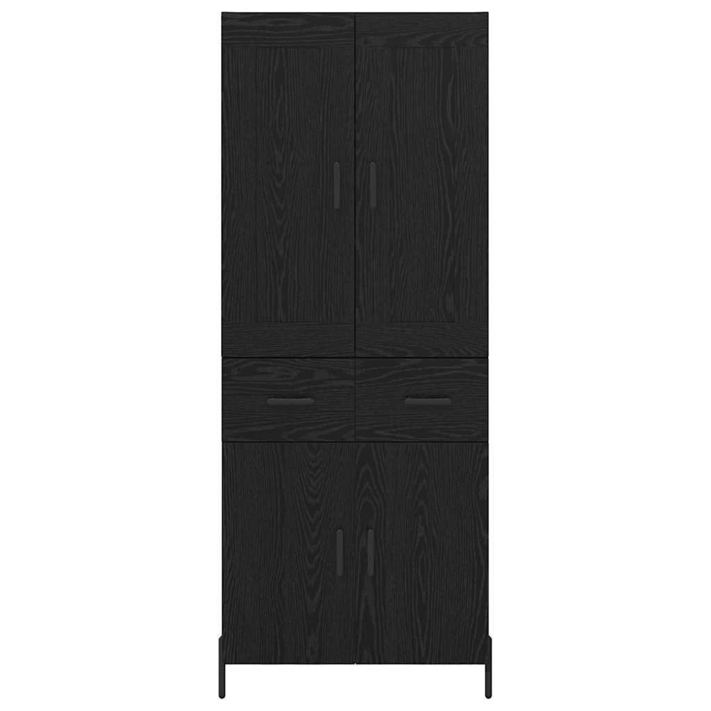 Haut Armoire Montage mural 2 pcs Chêne noir 69,5 x 34 x 180 cm - XIOS
