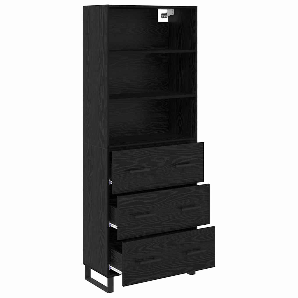 Haut Armoire avec tiroir 2 pcs Chêne noir Bois d'ingénierie - XIOS