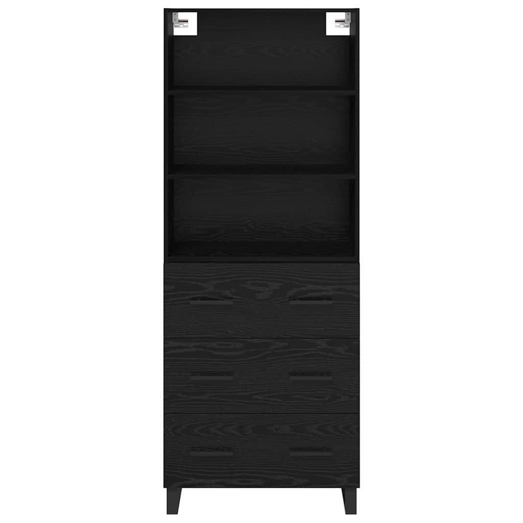 Haut Armoire Montage mural 2 pcs Chêne noir Bois d'ingénierie - XIOS