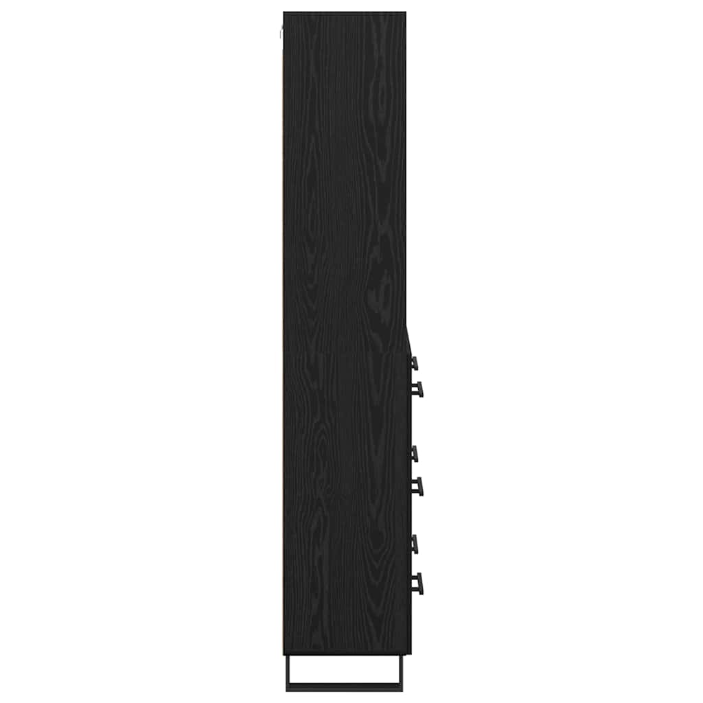 Haut Armoire avec tiroir 2 pcs Chêne noir Bois d'ingénierie - XIOS