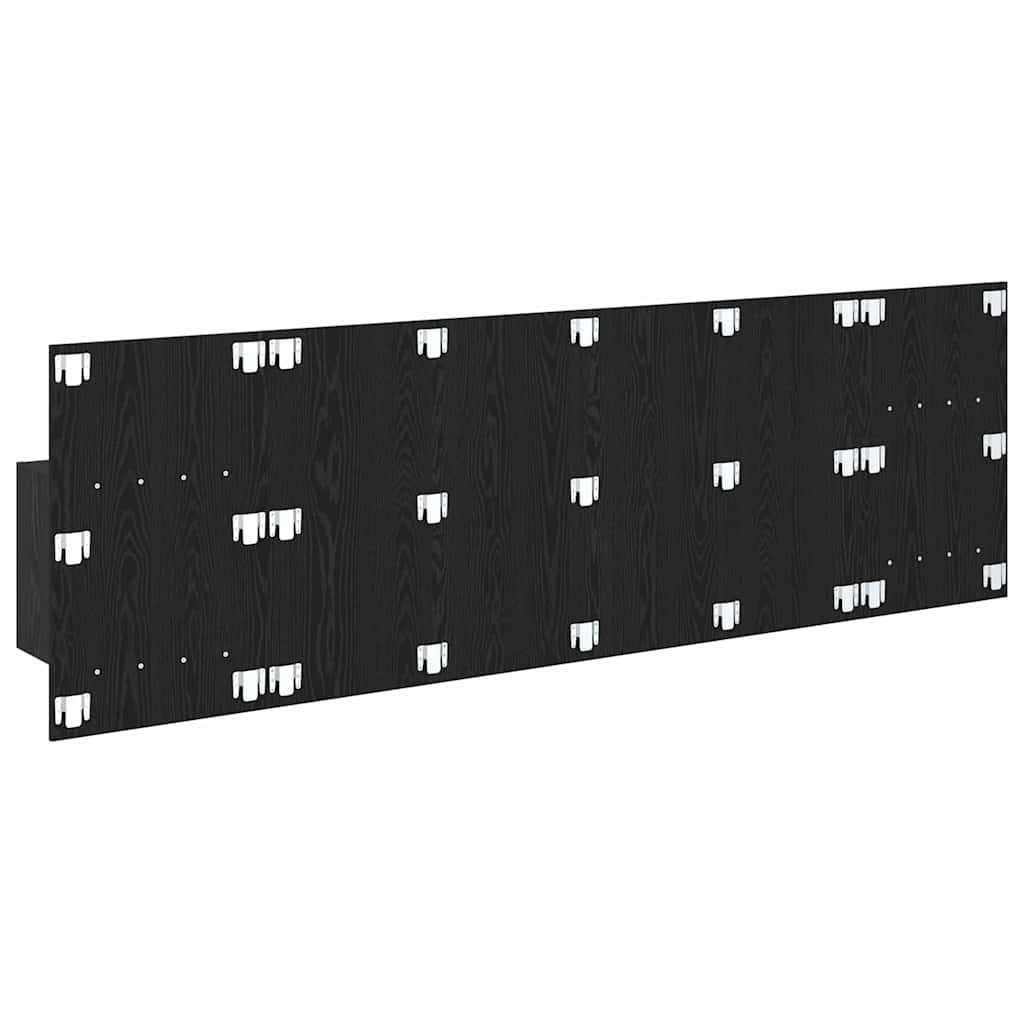 Tête de lit avec armoire 3 pc Chêne noir Bois d'ingénierie