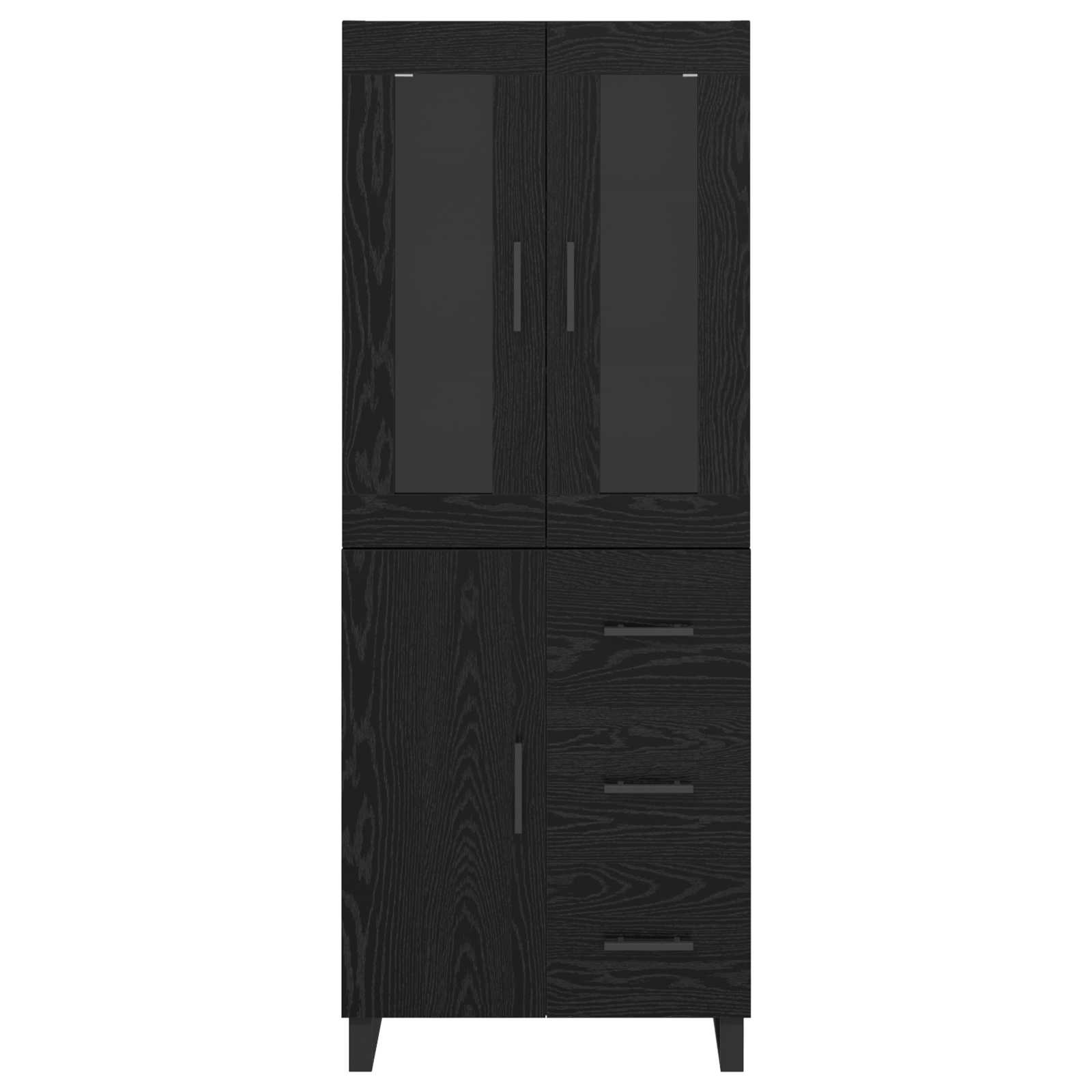 Haut Armoire 2 pc Chêne noir 69,5 x 34 x 180 cm
