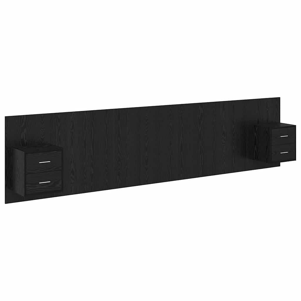 Tête de lit avec armoire 3 pcs Chêne noir Bois d'ingénierie - XIOS