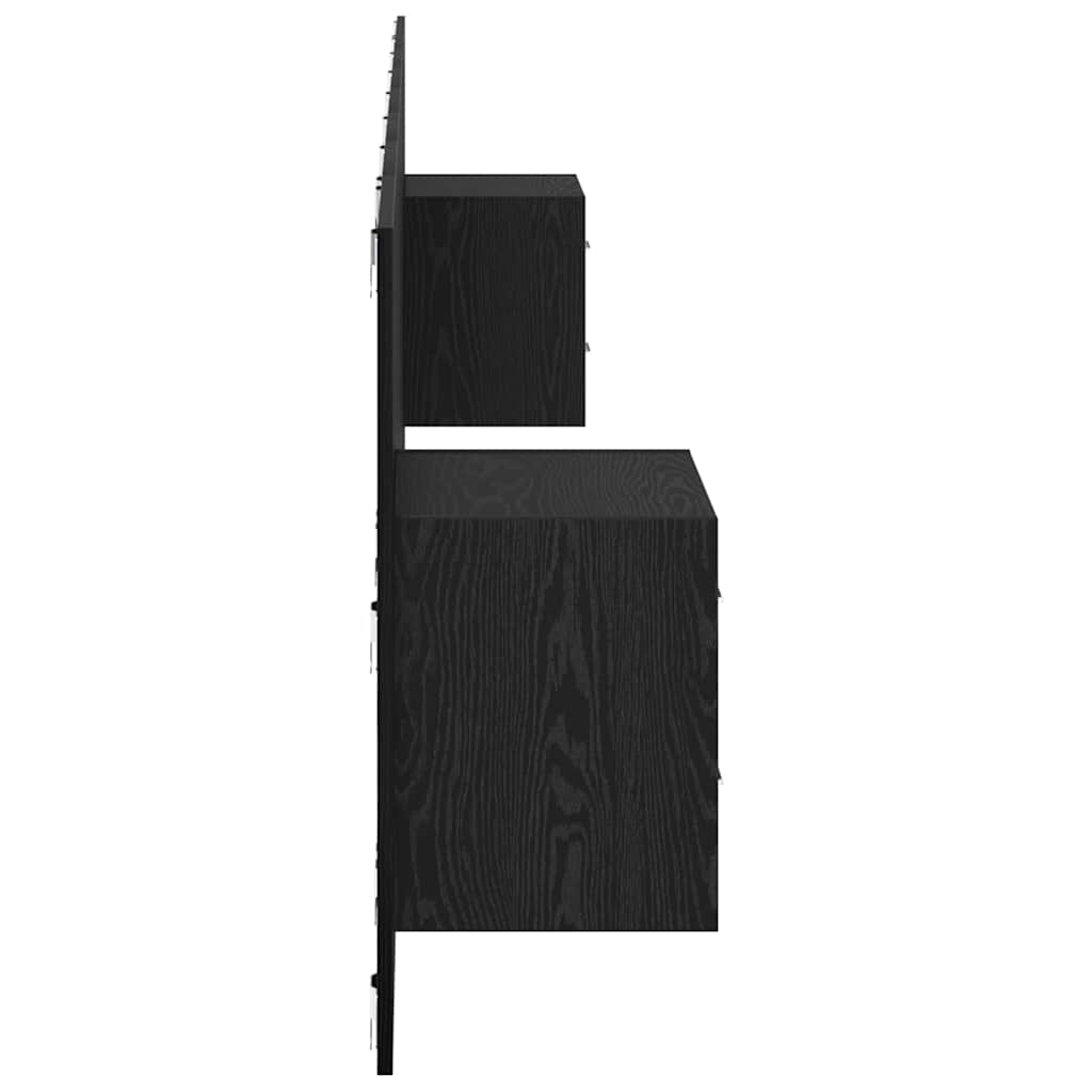 Tête de lit avec armoire 3 pcs Chêne noir Bois d'ingénierie - XIOS