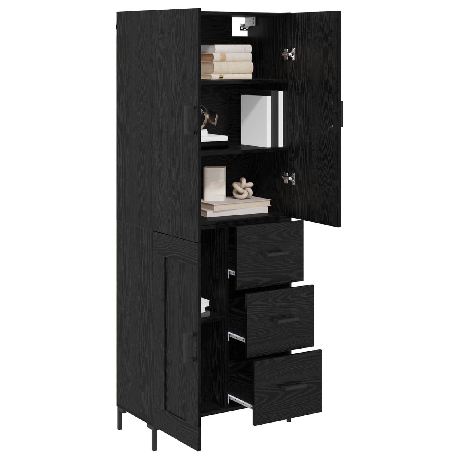 Haut Armoire Chêne noir 69,5 x 34 x 180 cm Bois d'ingénierie - XIOS