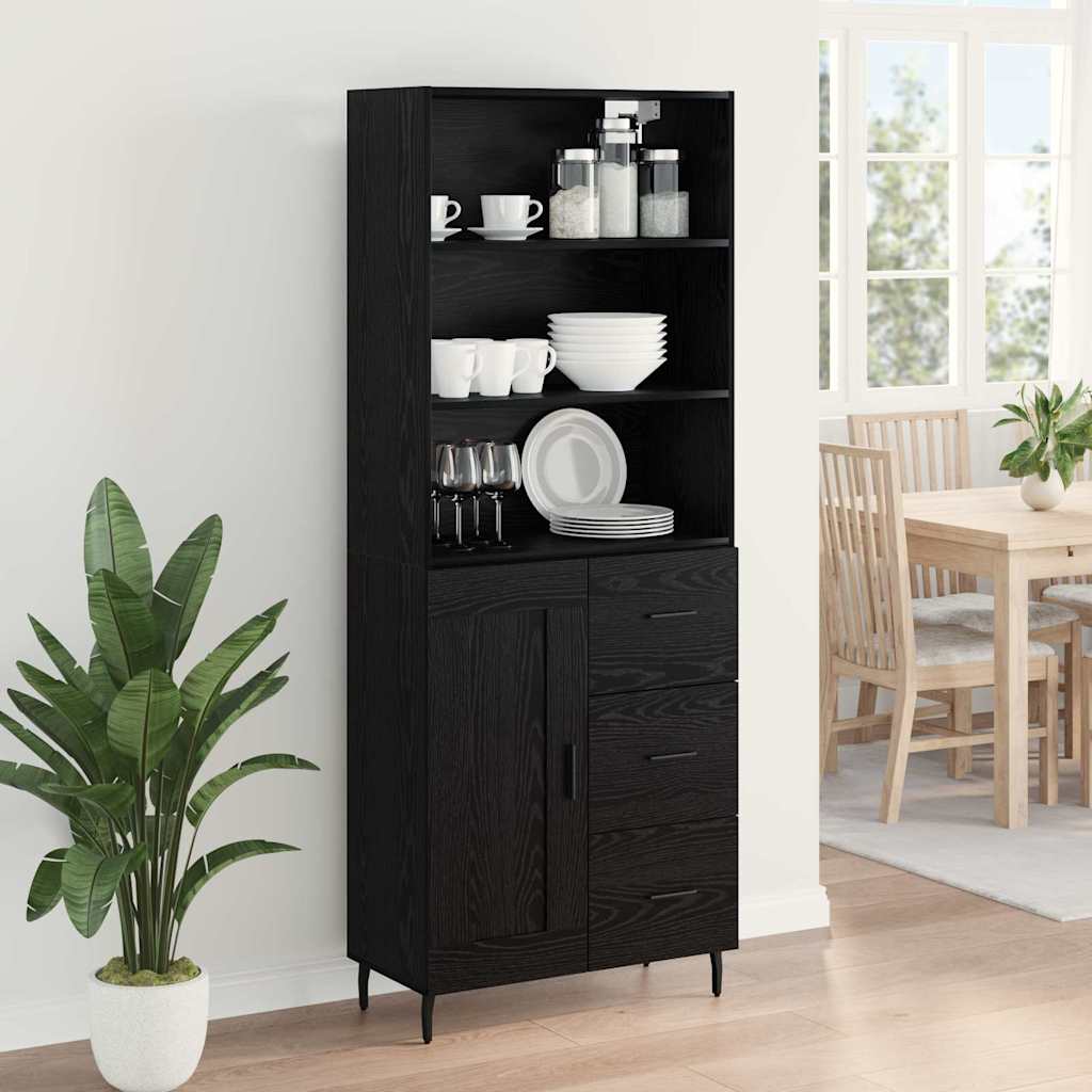 Haut Armoire avec tiroir Chêne noir 69,5 x 34 x 180 cm - XIOS